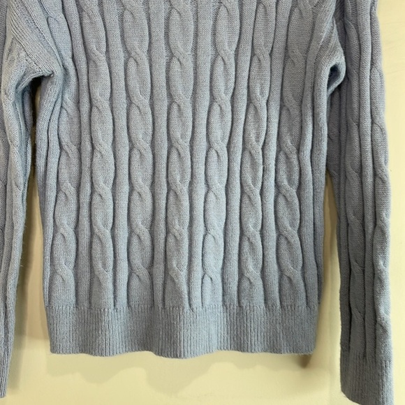 Shein Cable Knit Crewneck Sweater Powder Blue Long Sleeve Soft M - Picture 5 of 9